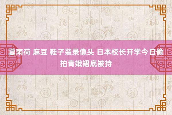 夏雨荷 麻豆 鞋子装录像头 日本校长开学今日偷拍青娥裙底被持